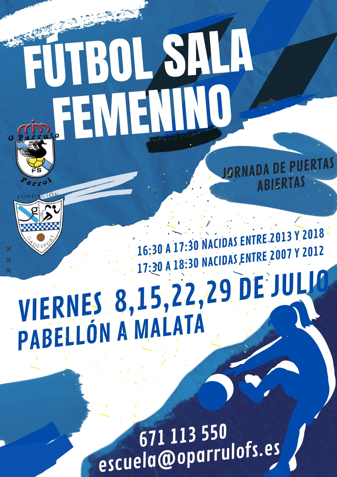 La Fundación Gadesport y O Parrulo Ferrol realizan jornadas de puertas abiertas de fútbol sala femenino