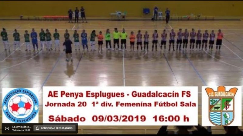 Emisión en Directo: AE Penya Esplugues - Guadalcacín FS. Jornada 20