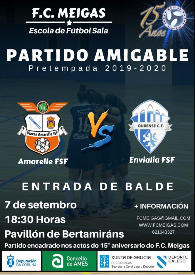 Duelo de altura para el Viaxes Amarelle FSF frente al Ourense Envialia FSF, en el amistoso del 15º aniversario del FC Meigas