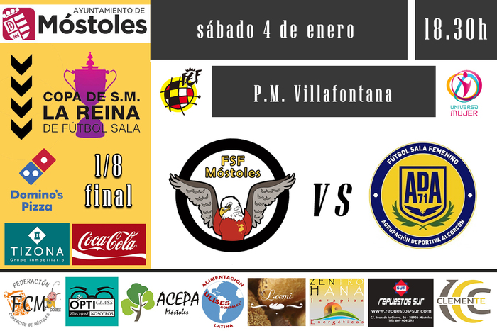 Previa Octavos de la Copa de la Reina de Fútbol Sala Femenino: FSF Móstoles - AD Alcorcón FSF