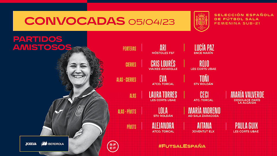 La Selección Femenina Sub-21 de Fútbol Sala se enfrenta hoy a Portugal en la localidad lusa de Troncoso