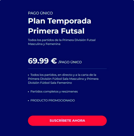 La plataforma FEF TV rectifica y elabora planes específicos de suscripción para visionar la 1ª División Futsal Iberdrola
