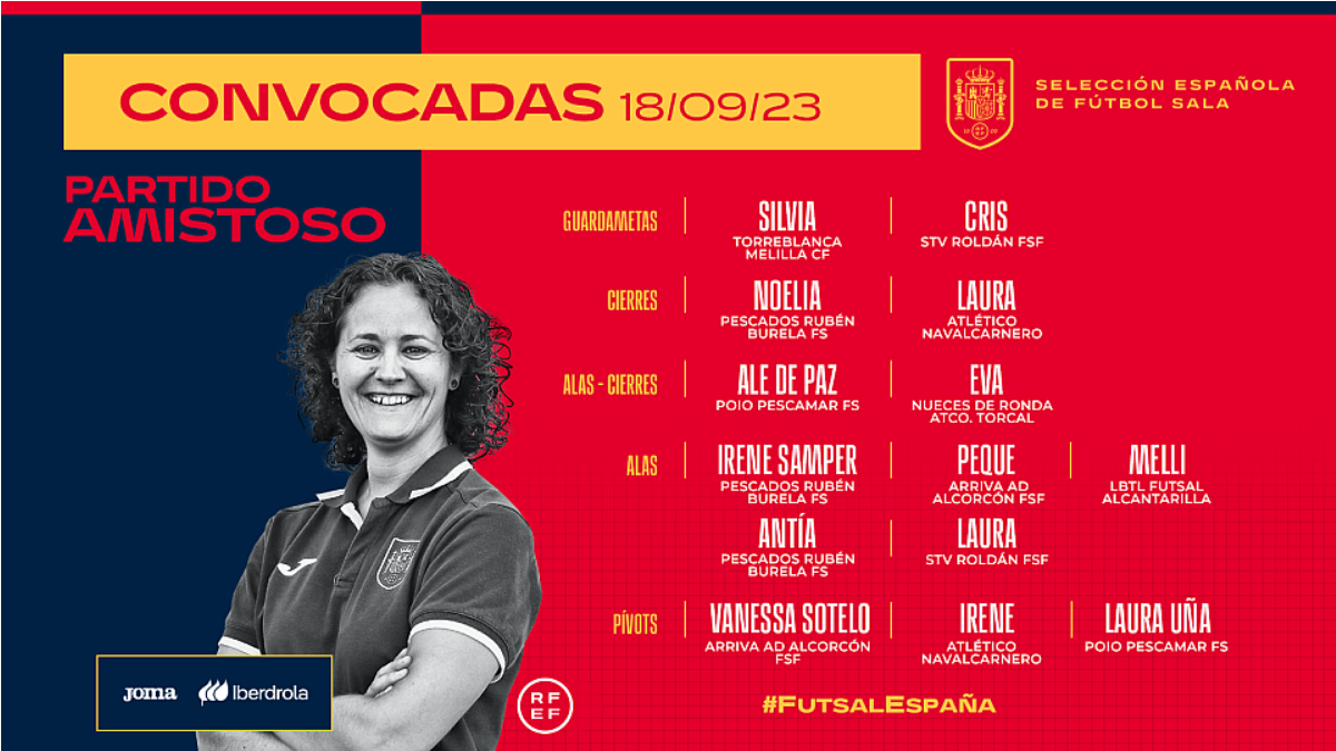 Eva González, Laura Uña y Laura Fernández grandes novedades en la nueva convocatoria de la Selección Femenina de Fútbol Sala